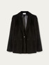 Blazer tinta unita in velluto liscio image number 3