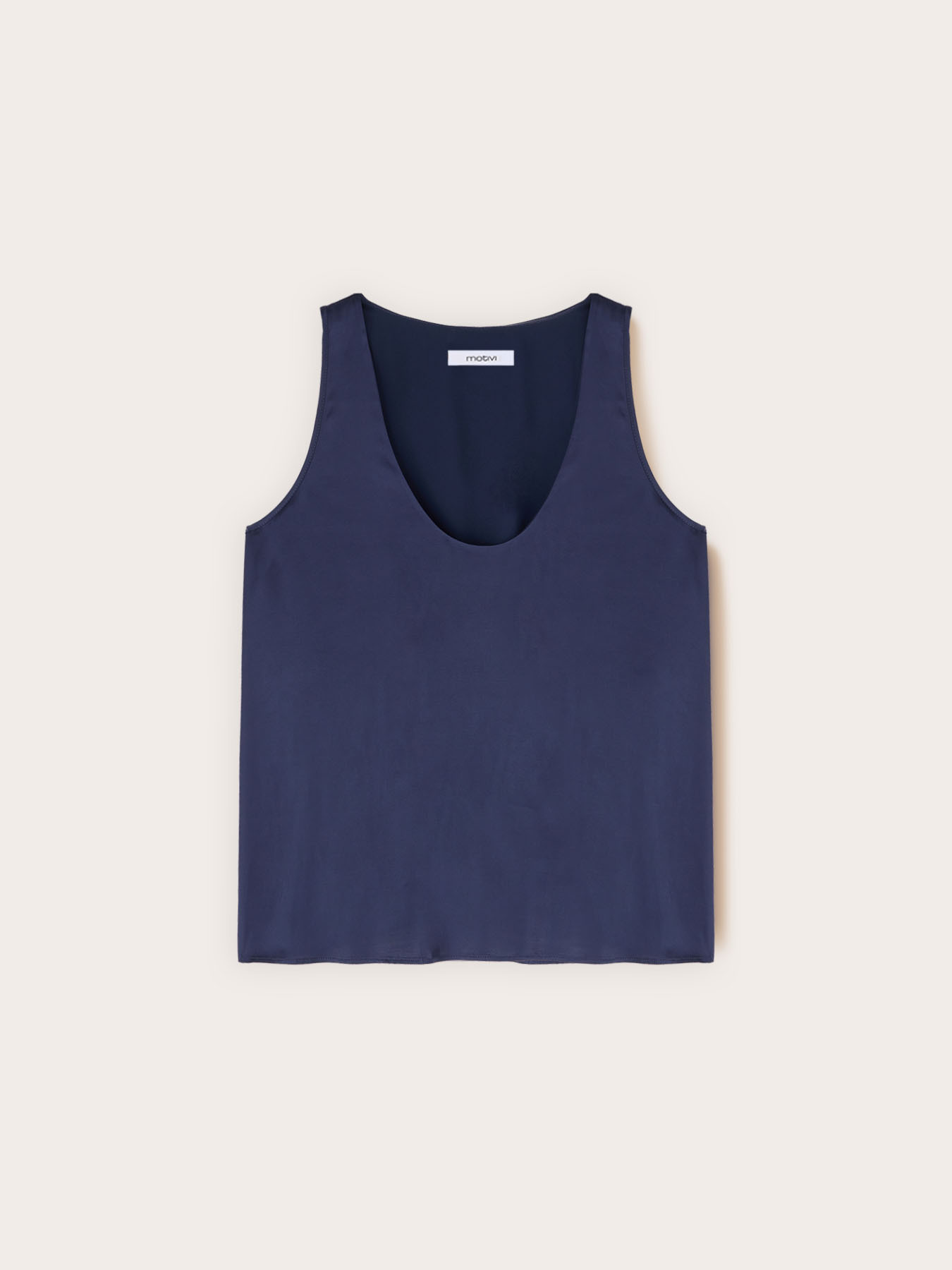 Viscose satin top with deep neckline image number 3