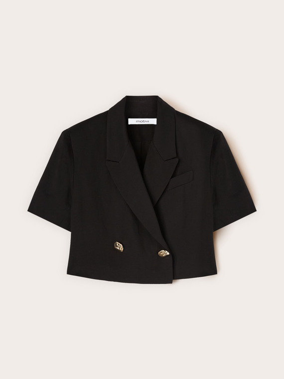 Veste courte en m&eacute;lange de lin