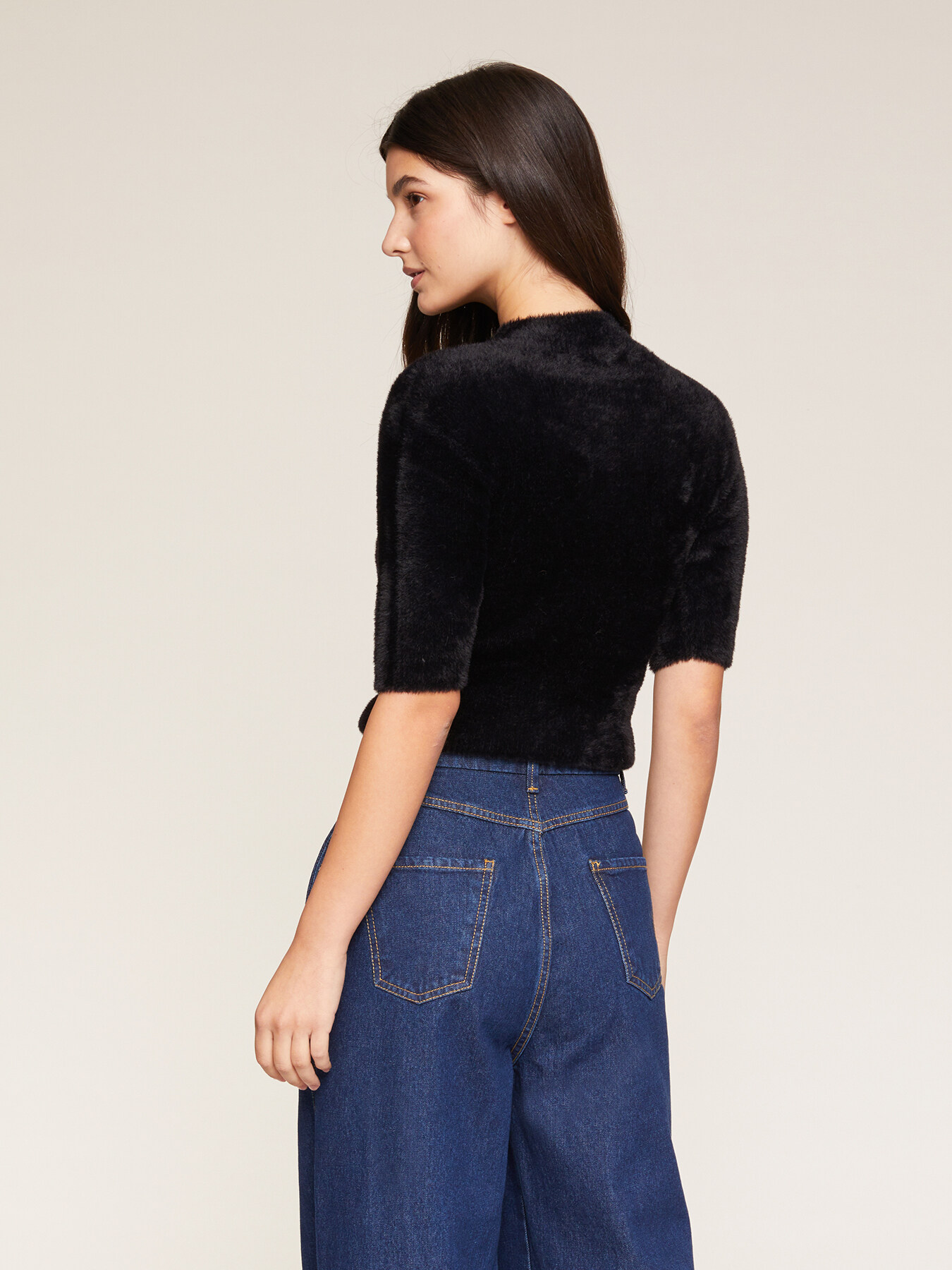 Pullover mit kurzen &Auml;rmeln, Pelz-Optik image number 1