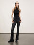 Flared jeans with button feature image number 3