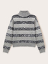 Gestreifter Rollkragenpullover mit Pailletten image number 4