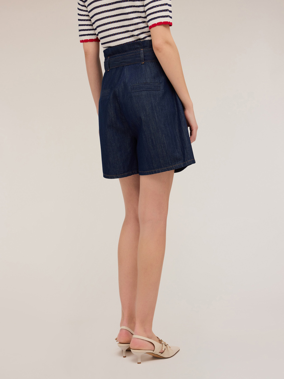 Motivi Shorts a vita alta in denim Donna, Blu, Taglia 40