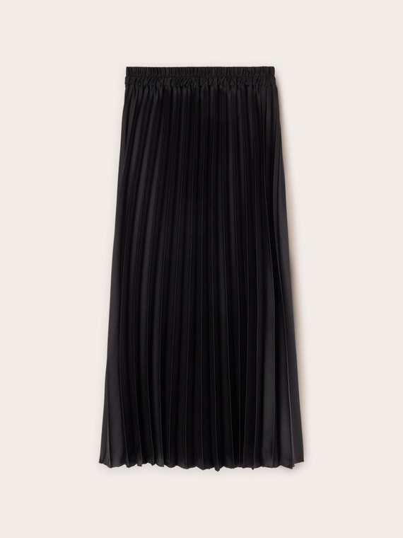Jupe midi pliss&eacute;e en satin