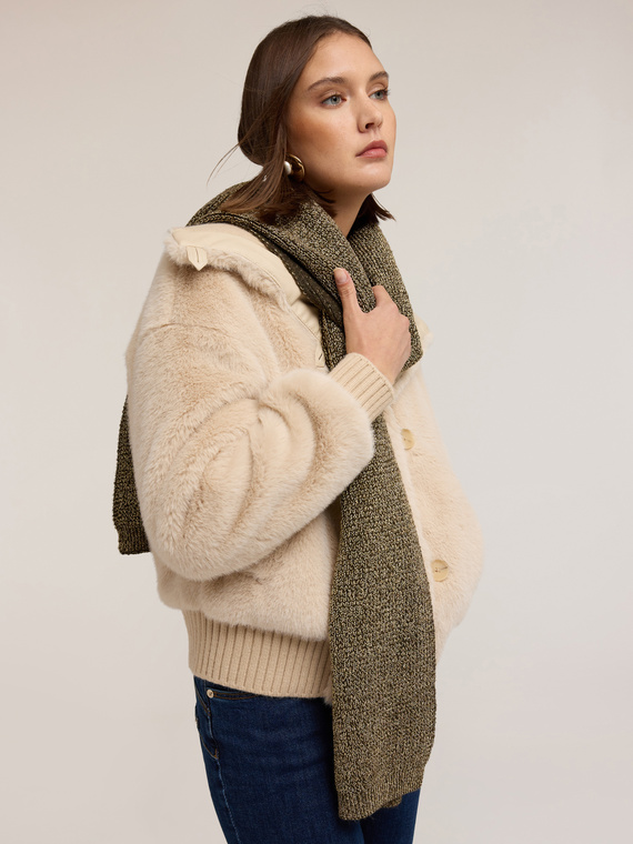 Mixed lurex knit scarf