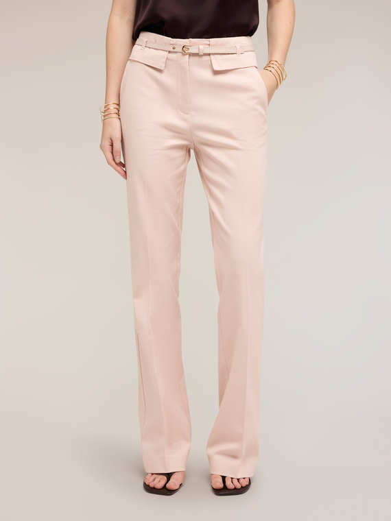 Flare pants in gabardine