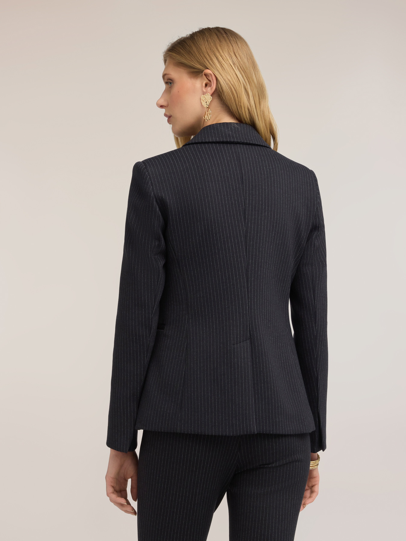 Blazer gessato in punto milano image number 1
