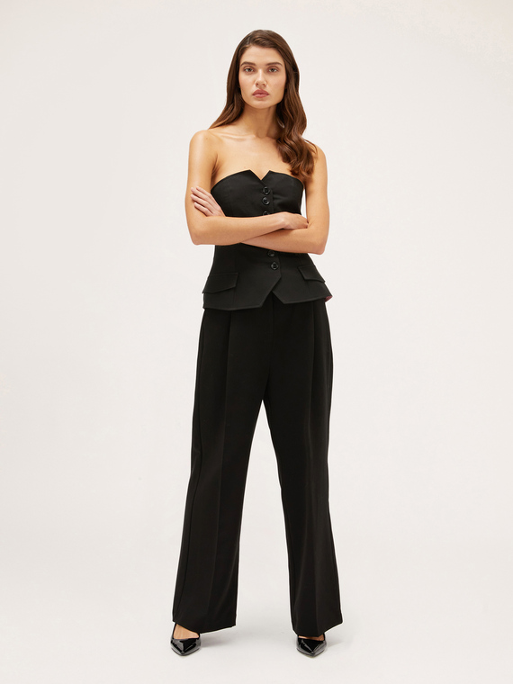 Palazzo trousers with pleats